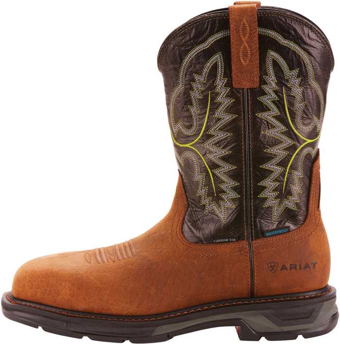 alternate view #2 of: Ariat AR190024966 Workhog XT, Men's, Tumbled Bark, Carbon Toe, EH, WP, Pull On, Work Boot