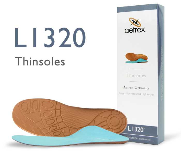 alternate view #2 of: Aetrex ATL1320M Thinsoles Orthotic, Unisex, For Shoes Without Removable Insoles