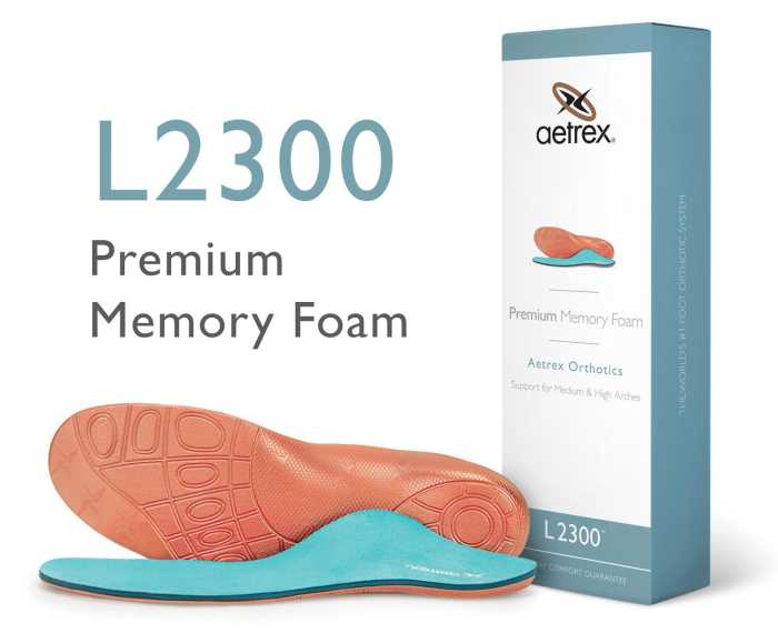 alternate view #2 of: Aetrex ATL2300M Premium Memory Foam Orthotic, Men's, For Extra Comfort