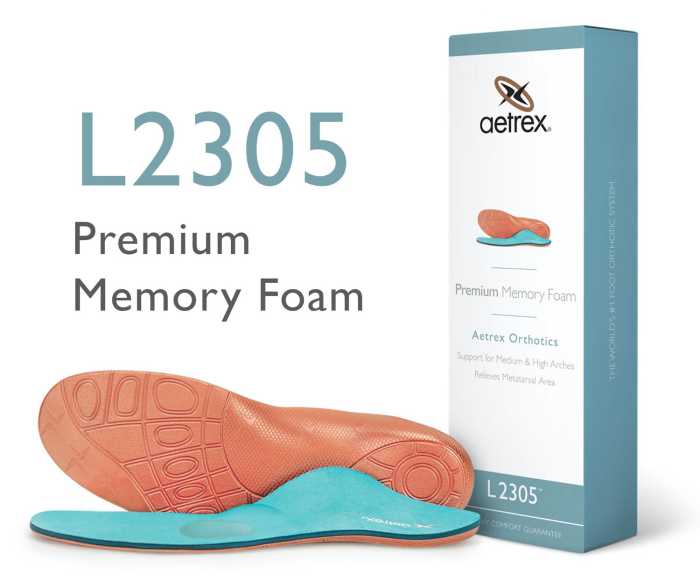 alternate view #2 of: Aetrex ATL2305M Memory Foam, Men's, Orthotic With Metatarsal Support