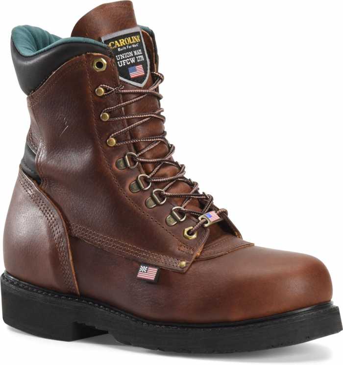 view #1 of: Carolina CA1809 Men's Brown, Steel Toe, EH, 8 Inch Boot, Made In USA