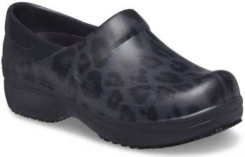 Crocs CR205385-0CU Neria, Women's, Black/Leopard, Soft Toe, Slip Resistant Clog
