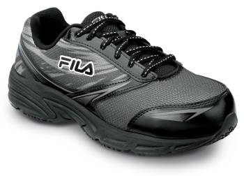 Fila FIL5LM00154 Memory Meira 2, Women's, Black/Pewter/Metallic Silver, Comp Toe, Slip Resistant,Low Athletic, Work Shoe