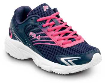 Zapato de trabajo deportivo bajo, antideslizante, color azul/rosa o brillo/plata metalizado, FILA FIL680418 Memory Starform SR, para mujer