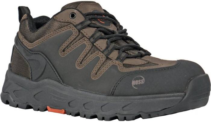 view #1 of: Hoss Boots HS50238 Eric Lo, Brown, Aluminum Toe, EH, Low Hiker, Work Shoe
