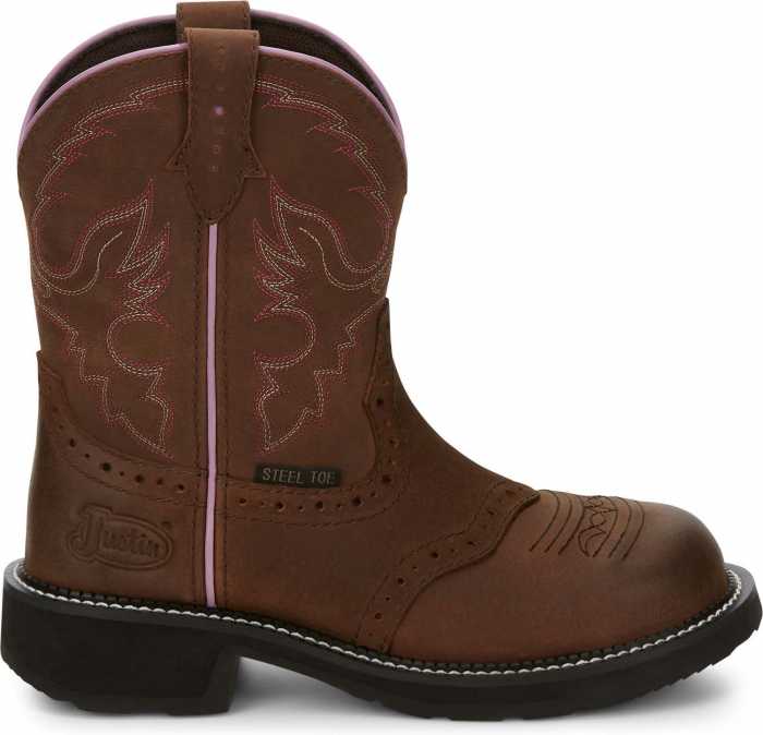 alternate view #2 of: Justin JUGY9980 Wanette, Women's, Brown, Steel Toe, EH, Pull On Boot