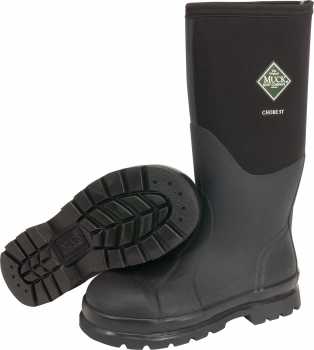Muck CHS000A Chore Steel Toe-Hi, Unisex, Black, EH, Waterproof, 16 Inch Boot