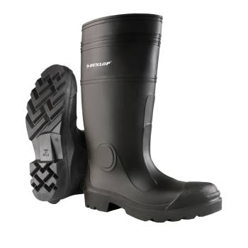 Dunlop 87801 Men's Black 16 Inch Waterproof, PVC, Steel Toe Pull On Boot