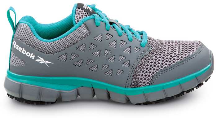alternate view #2 of: Reebok Work SRB030 Sublite, Women's, Grey/Turquoise, Athletic Style, MaxTRAX Slip Resistant, Soft Toe Work Shoe