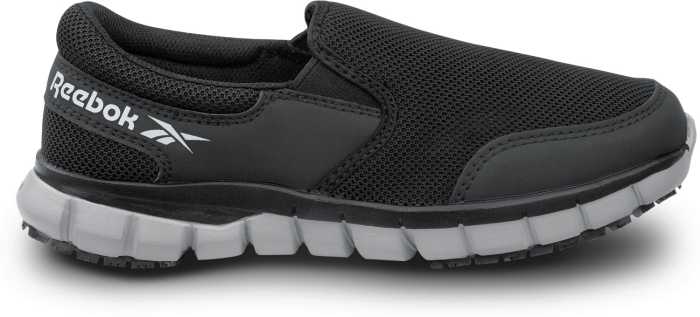 view #1 of: Reebok Work SRB031 Sublite Women's, Black/Grey, Slip On Athletic Style, MaxTRAX Slip Resistant, Soft Toe Work Shoe