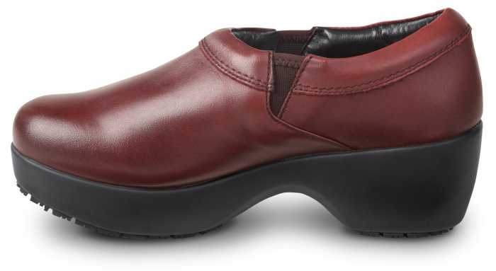 alternate view #3 of: SR Max SRM131 Geneva, Women's, Burgundy, Clog Style, MaxTRAX Slip Resistant, Soft Toe Work Shoe