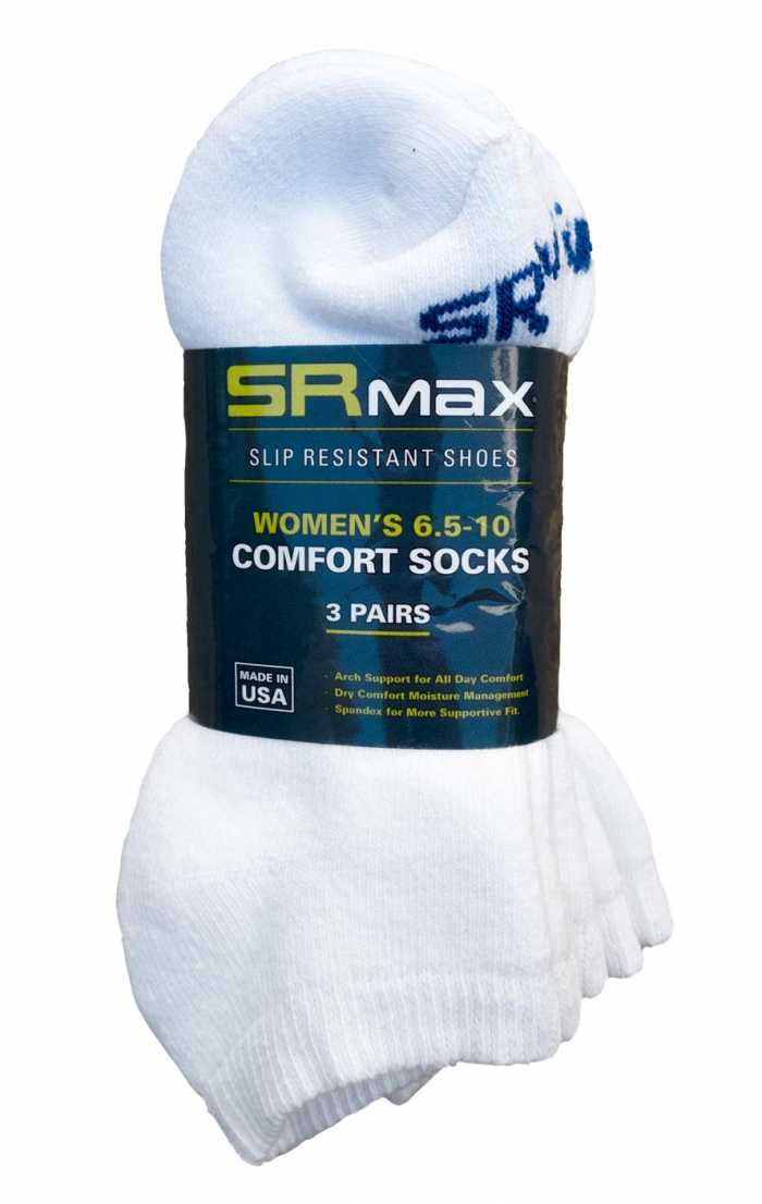 alternate view #2 of: SR Max SRM5213CWHT Womens White Comfort Low Cut Socks - 3 Pair Pack