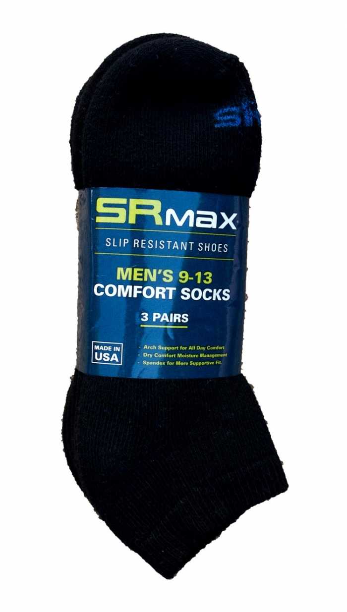 SR Max SRM5214CBLK Mens Black Comfort Low Cut Socks - 3 Pair Pack