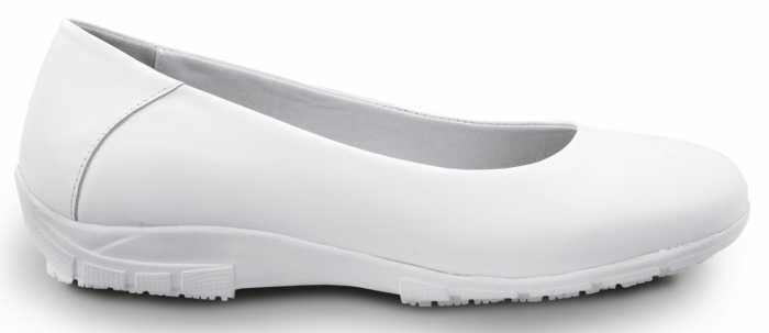 alternate view #2 of: Zapato de trabajo con puntera blanda, antideslizante MaxTRAX, estilo de vestir plano, blanco, de mujer, SR Max SRM544 Asheville
