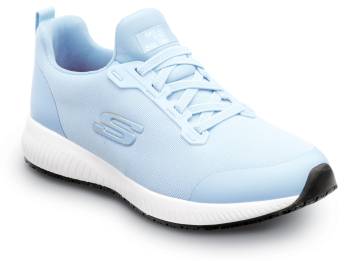 SKECHERS Work SSK108160LTBL Emma, Women's, Light Blue, Soft Toe, MaxTRAX Slip Resistant, EH, Slip-On Athletic, Work Shoe