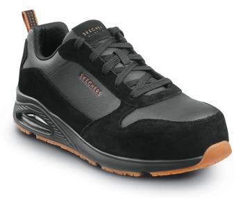 Zapato de trabajo, deportivo bajo, antideslizante, MaxTRAX, EH, con puntera de material compuesto, negro, para hombre, SKECHERS Work SSK200252BLK Parker