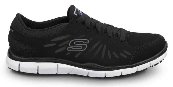 alternate view #2 of: SKECHERS Work SSK405BKW Stacey, Women's, Black/White, Athletic Style, MaxTRAX Slip Resistant, Soft Toe Work Shoe