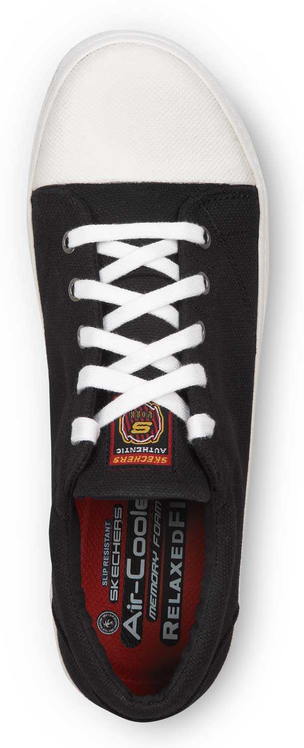 SKECHERS Work SSK9740BKW Patrick Black/White, Men's, Soft Toe, Slip Resistant Skate Shoe
