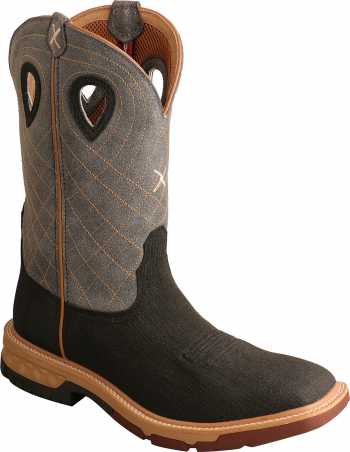 Twisted X TWMXBA002 Men's, Brown/Grey, Alloy Toe, EH, 12 Inch, Pull On Boot