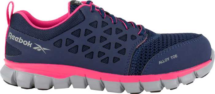 alternate view #2 of: Reebok Work WGRB046 SubLite Cushion Work Women's, Navy/Pink, Alloy Toe, EH, Low Athletic
