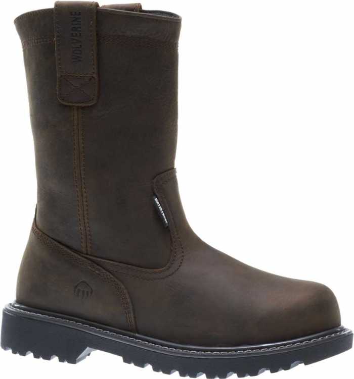 view #1 of: Wolverine WW10680 Floorhand Welly Men's, Brown, Steel Toe, EH, WP, Pull On Boot